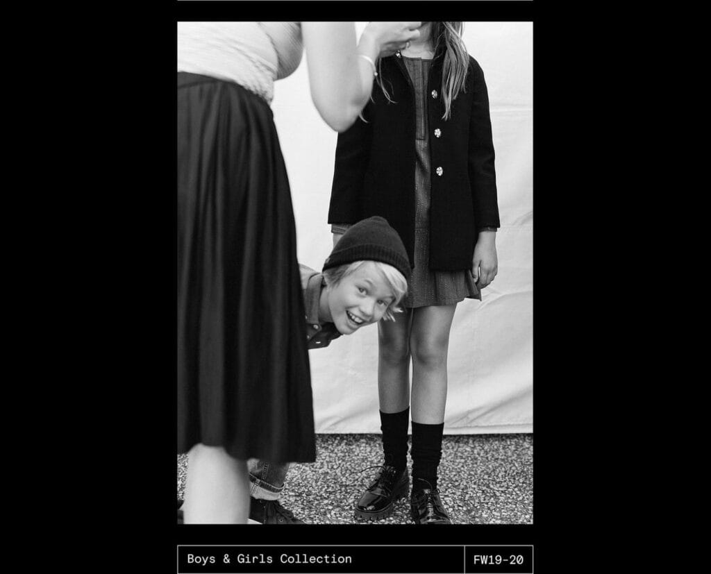 Young girl and boy modeling Massimo Dutti kids clothing collection 2019.