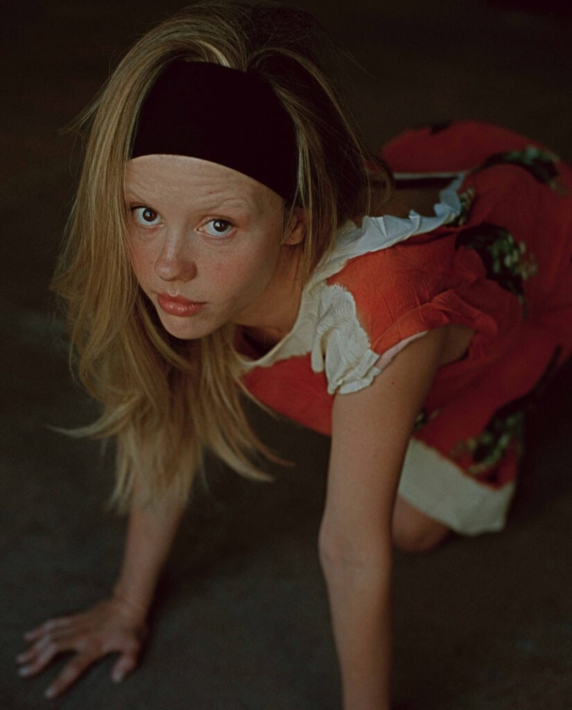 Mia Goth in a fashion shoot for Cultured Magazine, 2022.